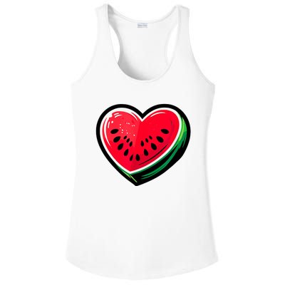 Watermelon Heart Shaped Summer Fruit Ladies PosiCharge Competitor Racerback Tank