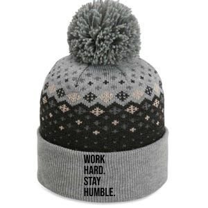 Work Hard Stay Humble Gym Motivational Funny Gift The Baniff Cuffed Pom Beanie