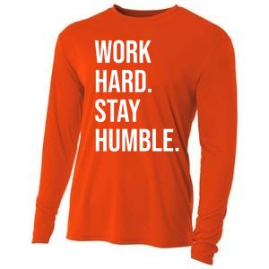 Work Hard Stay Humble Gym Motivational Funny Gift Cooling Performance Long Sleeve Crew