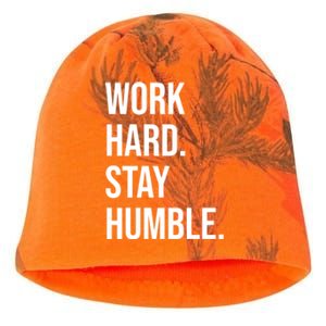 Work Hard Stay Humble Gym Motivational Funny Gift Kati - Camo Knit Beanie