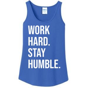 Work Hard Stay Humble Gym Motivational Funny Gift Ladies Essential Tank