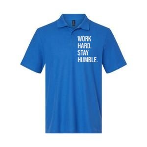 Work Hard Stay Humble Gym Motivational Funny Gift Softstyle Adult Sport Polo