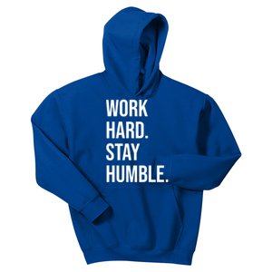 Work Hard Stay Humble Gym Motivational Funny Gift Kids Hoodie