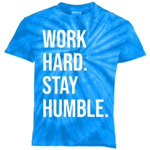 Work Hard Stay Humble Gym Motivational Funny Gift Kids Tie-Dye T-Shirt