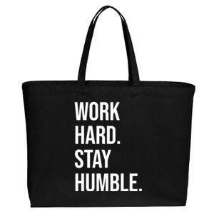 Work Hard Stay Humble Gym Motivational Funny Gift Cotton Canvas Jumbo Tote