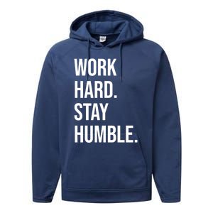 Work Hard Stay Humble Gym Motivational Funny Gift Performance Fleece Hoodie