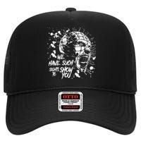 We Have Such Sights To Show You Retro Horror Movie 1987 Halloween High Crown Mesh Back Trucker Hat