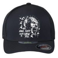 We Have Such Sights To Show You Retro Horror Movie 1987 Halloween Flexfit Unipanel Trucker Cap