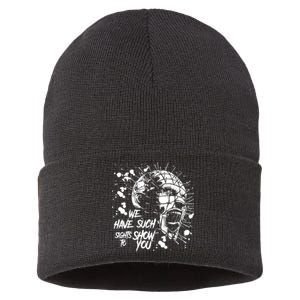 We Have Such Sights To Show You Retro Horror Movie 1987 Halloween Sustainable Knit Beanie