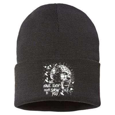 We Have Such Sights To Show You Retro Horror Movie 1987 Halloween Sustainable Knit Beanie