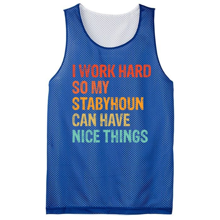 Work Hard So My Stabyhoun Can Have Nice Things Gift Mesh Reversible Basketball Jersey Tank