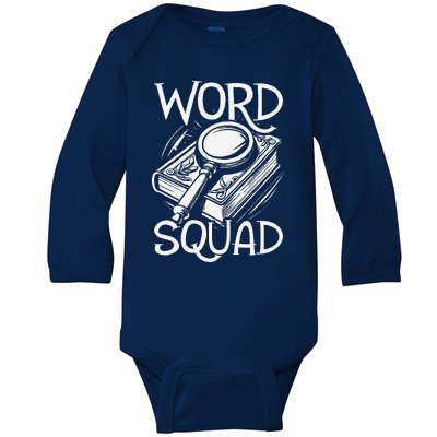 Word History Squad Linguistics Language Origins Etymologist Baby Long Sleeve Bodysuit