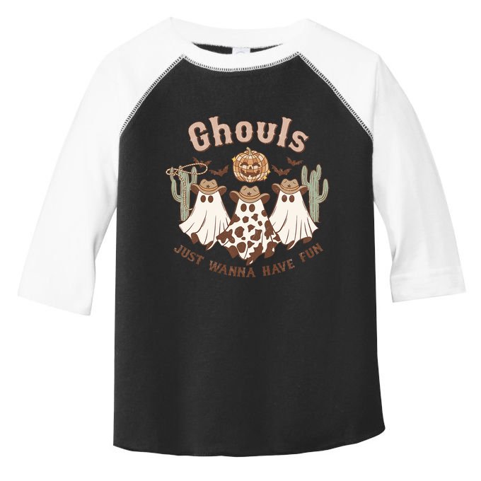 Western Halloween Spooky Ghosts Ghouls Just Wanna Have Fun Gift Toddler Fine Jersey T-Shirt