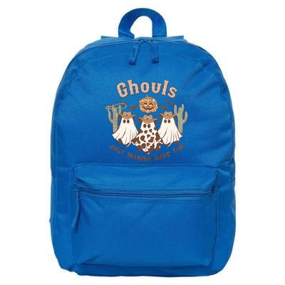 Western Halloween Spooky Ghosts Ghouls Just Wanna Have Fun Gift 16 in Basic Backpack