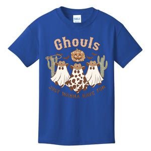 Western Halloween Spooky Ghosts Ghouls Just Wanna Have Fun Gift Kids T-Shirt