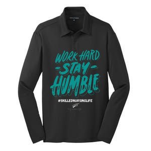 Work Hard Stay Humble Folsom Care Center Silk Touch Performance Long Sleeve Polo