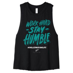 Work Hard Stay Humble Folsom Care Center Women's Racerback Cropped Tank