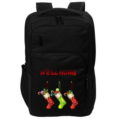 Well Hung Stockings Candy Cane Snowflakes Christmas Xmas Gift Impact Tech Backpack