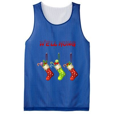Well Hung Stockings Candy Cane Snowflakes Christmas Xmas Gift Mesh Reversible Basketball Jersey Tank