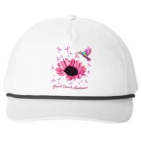 Womens Hummingbird Sunflower Pink Ribbon Breast Cancer Awareness Snapback Five-Panel Rope Hat