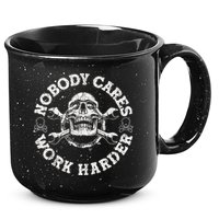 Work Harder Skull Engineer Meme No One Cares Work Harder Motivational Quote 15oz Campfire Ceramic Mug