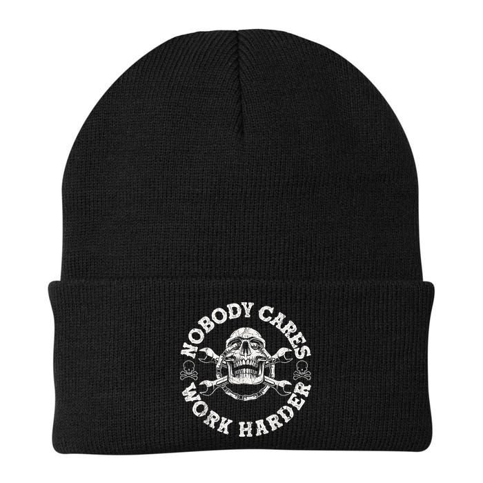Work Harder Skull Engineer Meme No One Cares Work Harder Motivational Quote Beanie