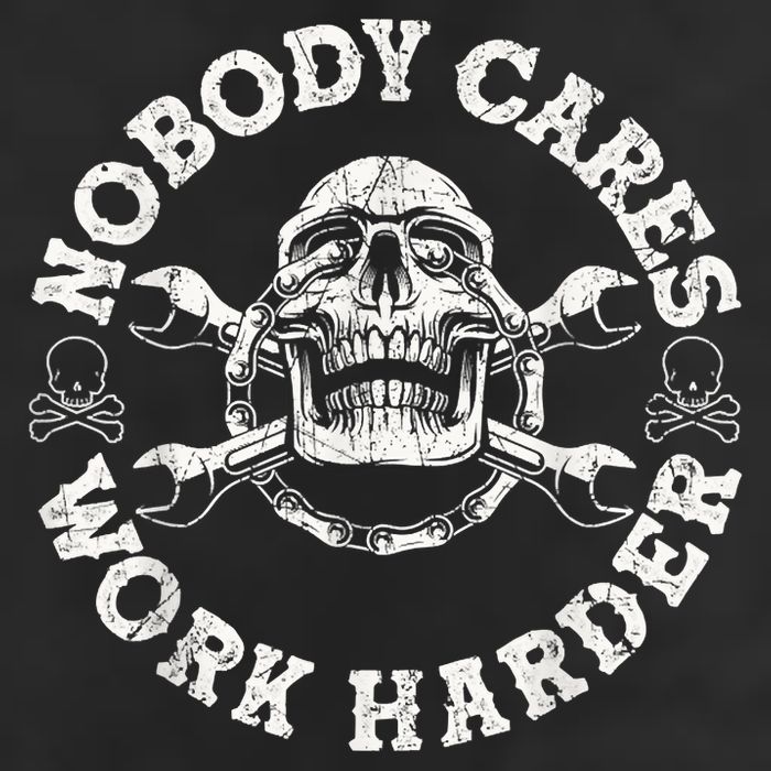 Work Harder Skull Engineer Meme No One Cares Work Harder Motivational Quote 25L Jumbo Tote