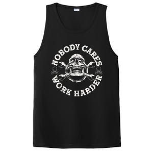 Work Harder Skull Engineer Meme No One Cares Work Harder Motivational Quote PosiCharge Competitor Tank