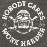 Work Harder Skull Engineer Meme No One Cares Work Harder Motivational Quote Cotton Canvas Backpack