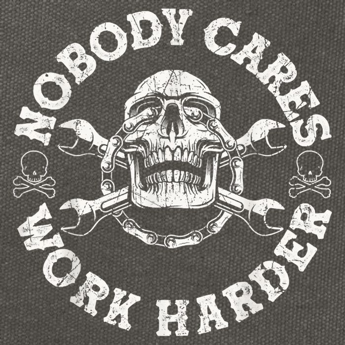 Work Harder Skull Engineer Meme No One Cares Work Harder Motivational Quote Cotton Canvas Backpack