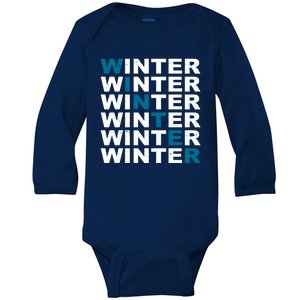 Winter Holiday Season Retro Baby Long Sleeve Bodysuit