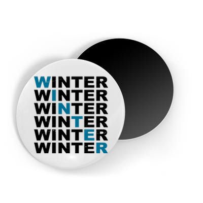 Winter Holiday Season Retro Magnet