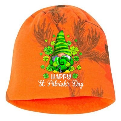 Wo Happy St Patrick's Day Gnome Tie Dye Shamrock Irish Lucky Kati - Camo Knit Beanie