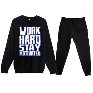 Work Hard Stay Motivated Premium Crewneck Sweatsuit Set