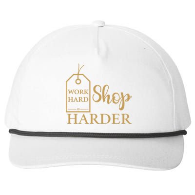 Work Hard Shop Harder Shopping Great Gift Snapback Five-Panel Rope Hat