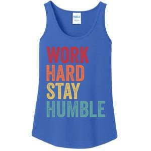 Work Hard Stay Humble Motivational Quote Gift Ladies Essential Tank