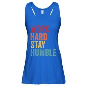 Work Hard Stay Humble Motivational Quote Gift Ladies Essential Flowy Tank