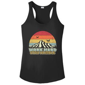 Work Hard Stay Humble Gift Retro Style Mindfulness Gift Ladies PosiCharge Competitor Racerback Tank