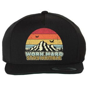 Work Hard Stay Humble Gift Retro Style Mindfulness Gift Wool Snapback Cap