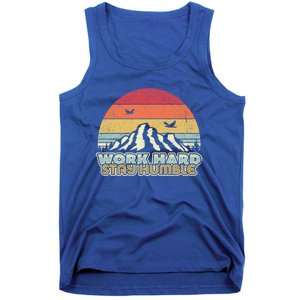 Work Hard Stay Humble Gift Retro Style Mindfulness Gift Tank Top