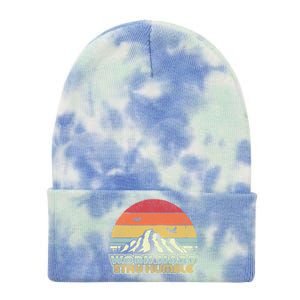 Work Hard Stay Humble Gift Retro Style Mindfulness Gift Tie Dye 12in Knit Beanie