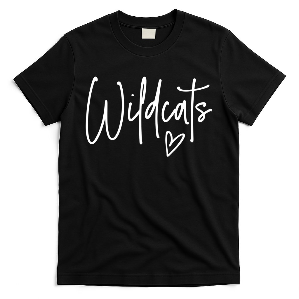 Wildcats Heart School Sports Fan Team Spirit T-Shirt