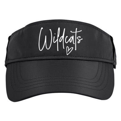 Wildcats Heart School Sports Fan Team Spirit Adult Drive Performance Visor