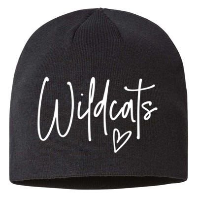 Wildcats Heart School Sports Fan Team Spirit Sustainable Beanie