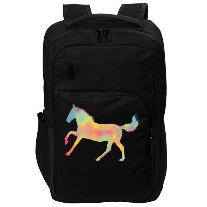 Watercolor Horse Silhouette Impact Tech Backpack