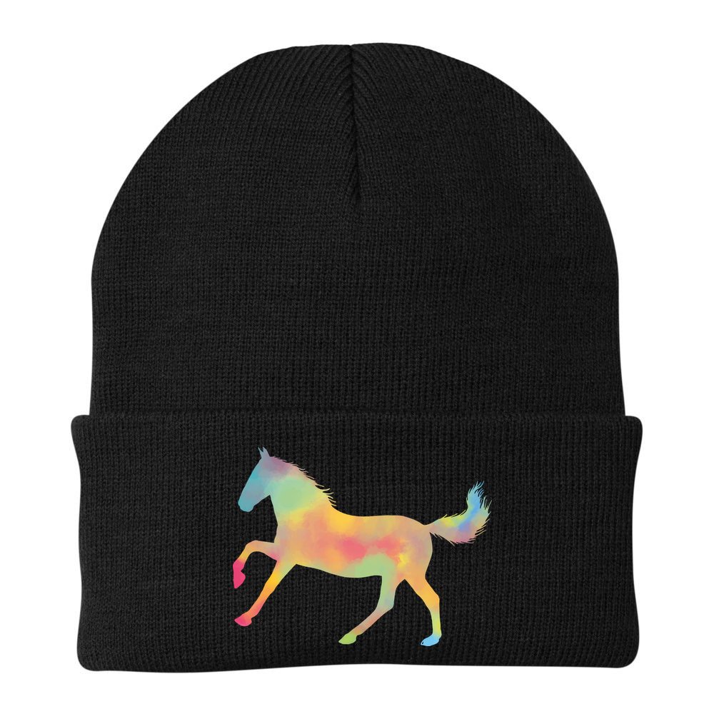 Watercolor Horse Silhouette Beanie