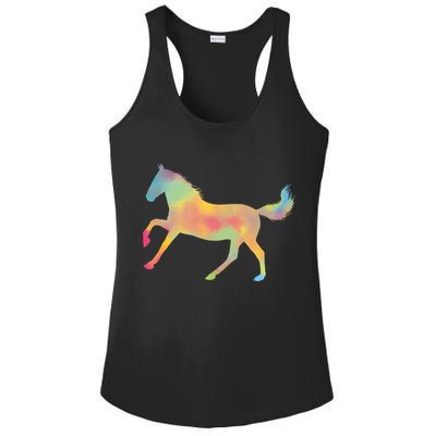 Watercolor Horse Silhouette Ladies PosiCharge Competitor Racerback Tank