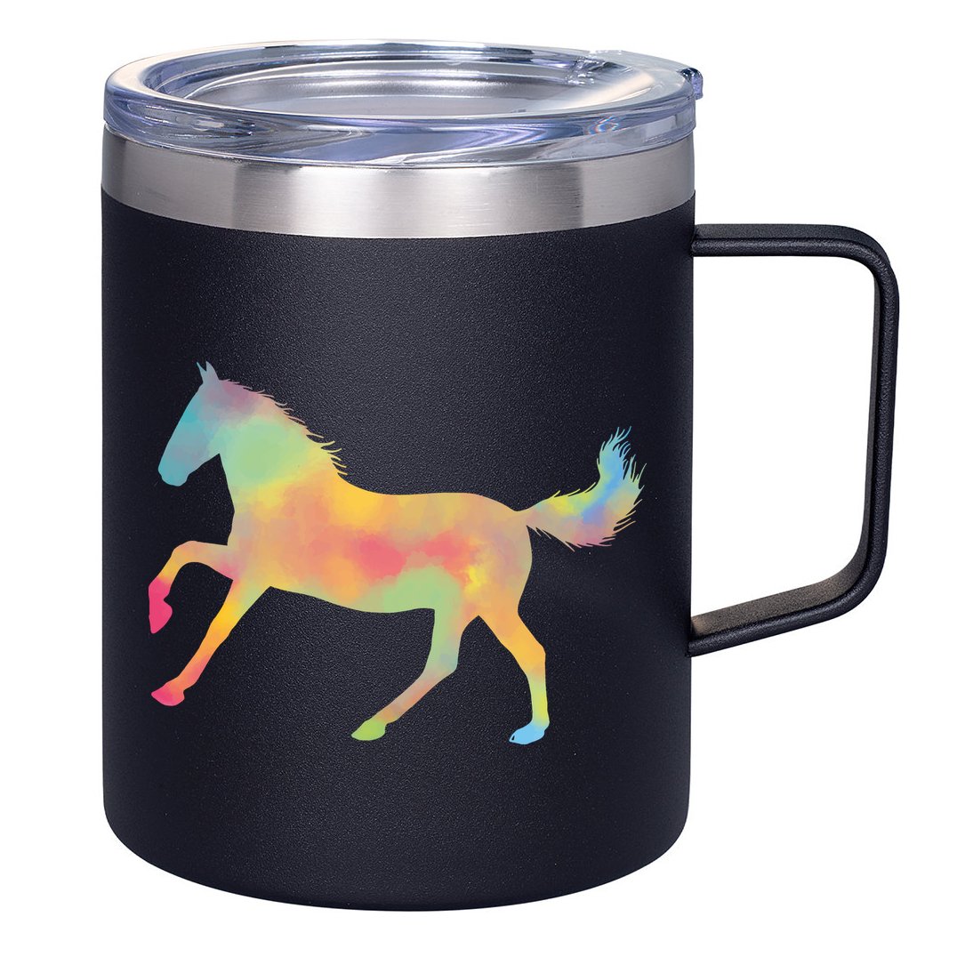 Watercolor Horse Silhouette 12oz Stainless Steel Coffee Mug