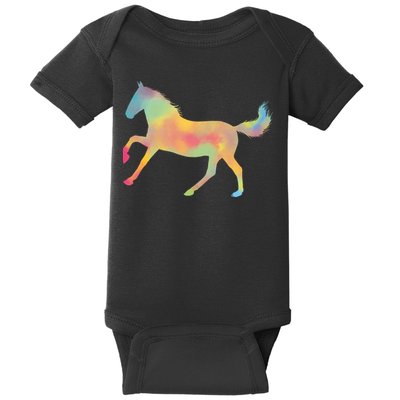 Watercolor Horse Silhouette Baby Bodysuit