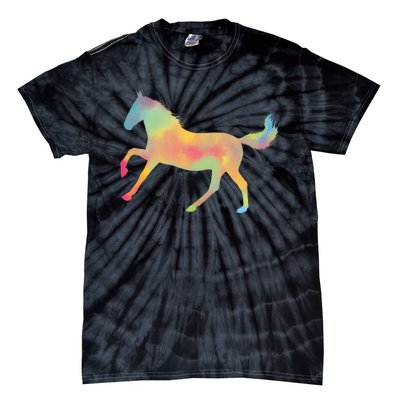 Watercolor Horse Silhouette Tie-Dye T-Shirt